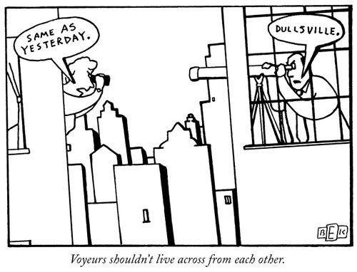 Voyeurs shouldn't live across from each other.