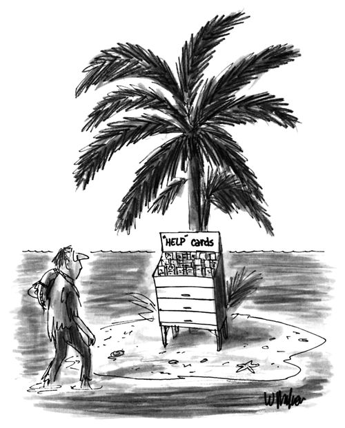 Desert island 'Help' cards