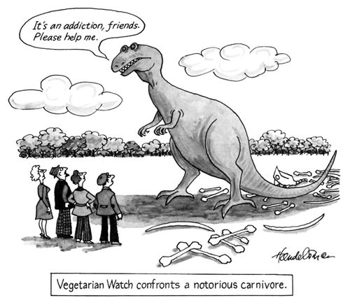 Vegetarian Watch confronts a notorious carnivore.