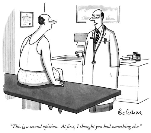 "This is a second opinion. At first, I thought you had something else."