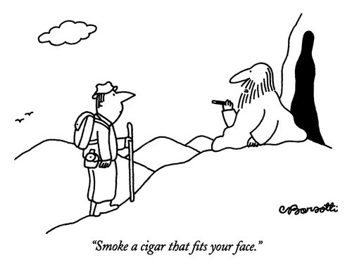 "Smoke a cigar that fits your face."
