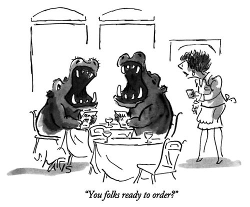 "You folks ready to order?"