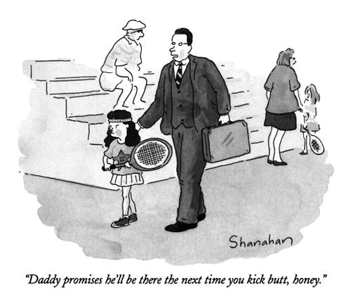"Daddy promises he'll be there the next time you kick butt, honey."