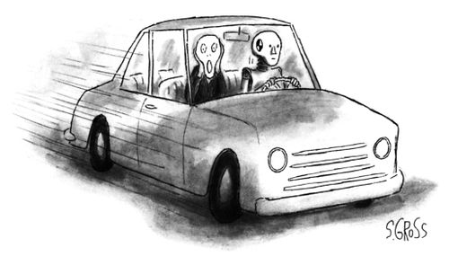 Edvard Munch's 'The Scream' goes for a ride with a crash test dummy.