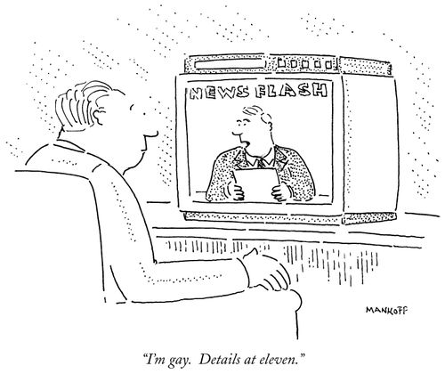 "I'm gay. Details at eleven."