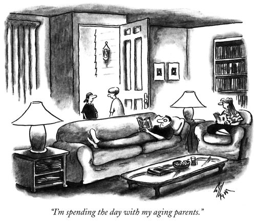"I'm spending the day with my aging parents."