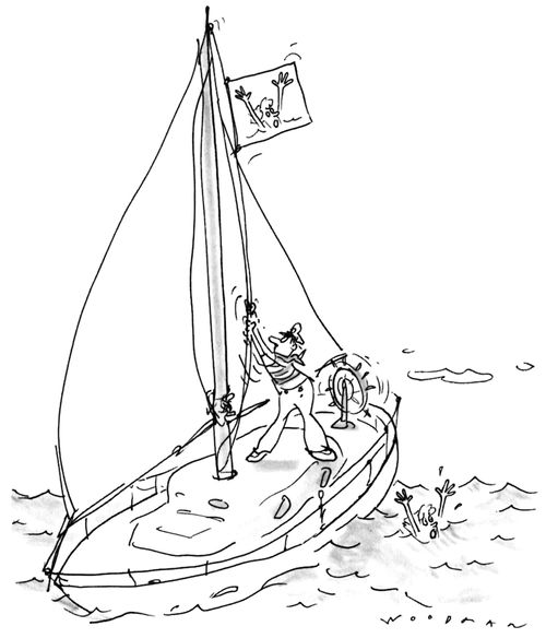Man raised flag of drowning women.