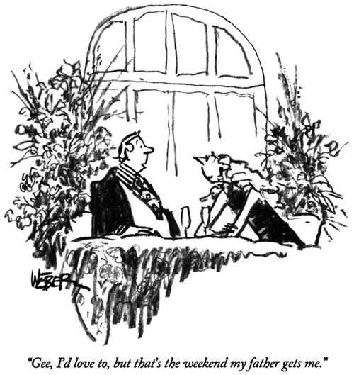 "Gee, I'd love to, but that's the weekend my father gets me."