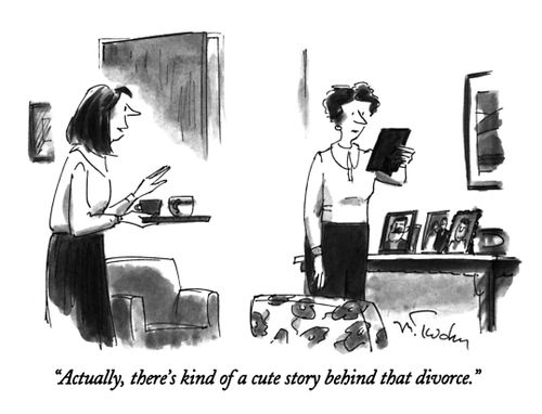 "Actually, there's kind of a cute story behind that divorce."