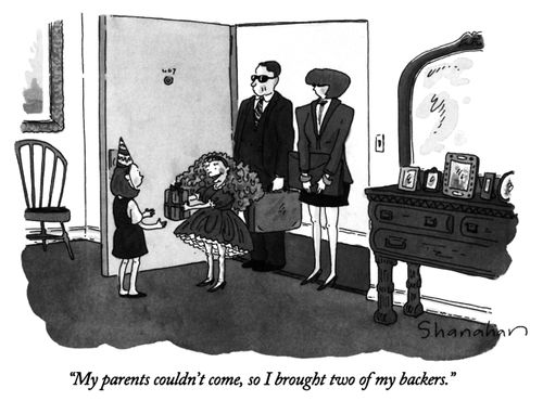 "My parents couldn't come, so I brought two of my backers."