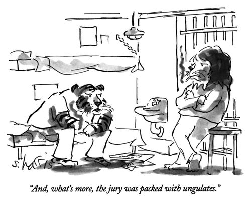 "And, what's more, the jury was packed with ungulates."