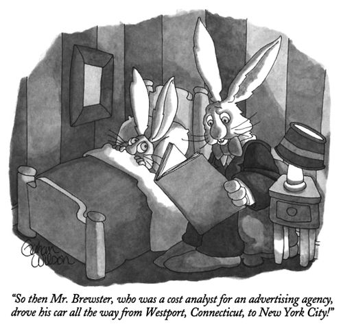 "So then Mr. Brewster, who was a cost analyst for an advertising agency, drove his car all the way from Westport, Connecticut, to New York City!"