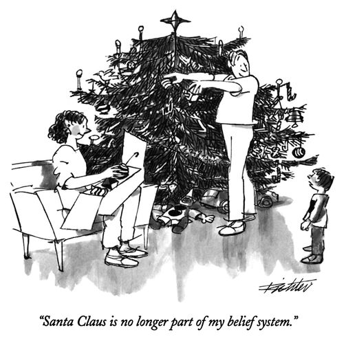 "Santa Claus is no longer part of my belief system."