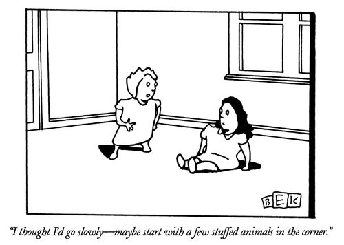 "I thought I'd go slowly - maybe start with a few stuffed animals in the corner."