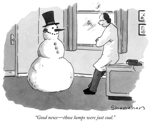 "Good news—those lumps were just coal."