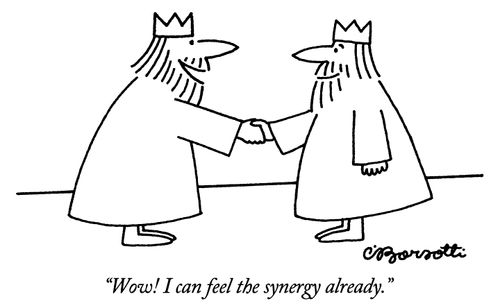 "Wow! I can feel the synergy already."