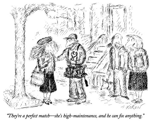 "They're a perfect match – she's high-maintenance, and he can fix anything."