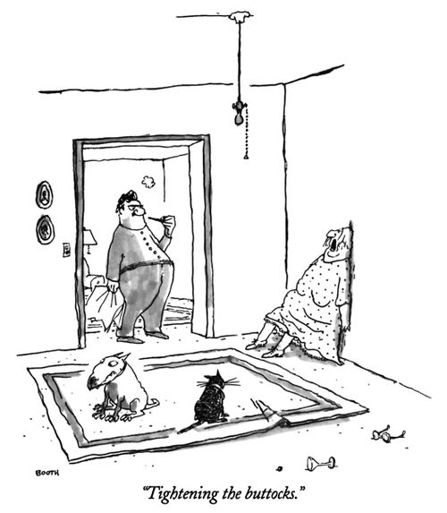 "Tightening the buttocks."