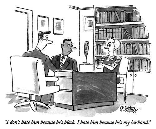"I don't hate him because he's black. I hate him because he's my husband."