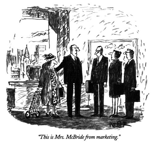 "This is Mrs. McBride from marketing."