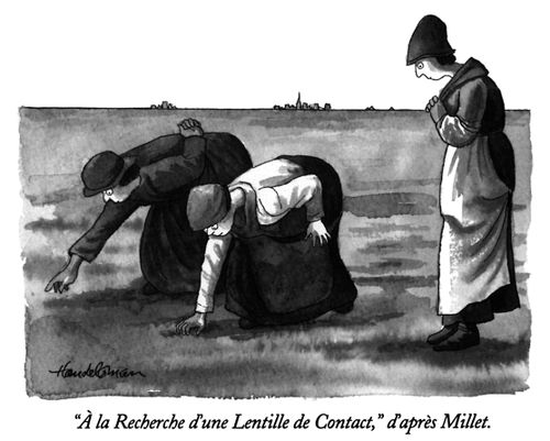 "A la Recherche d'une Lentille de Contact," d'apres Millet.