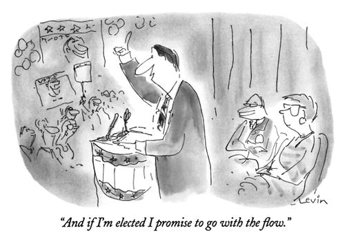 "And if I'm elected I promise to go with the flow."
