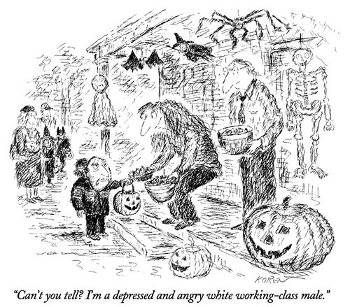 "Can't you tell? I'm a depressed and angry white working-class male."