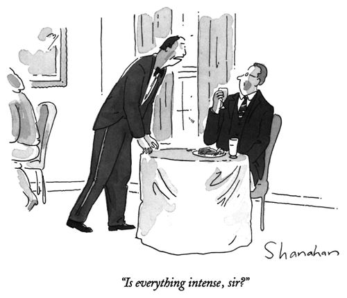"Is everything intense, sir?"