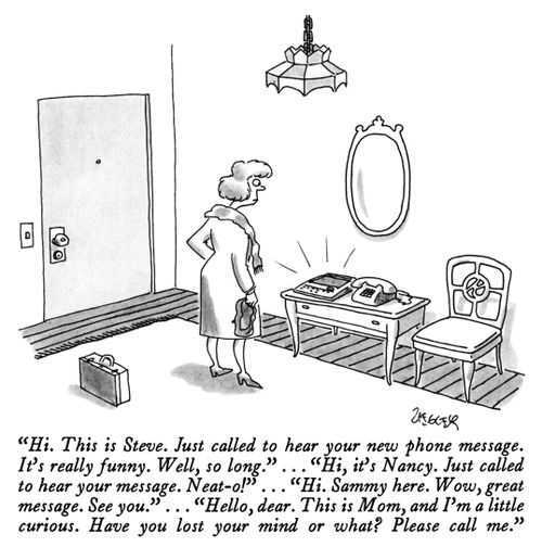 "Hello, dear. This is Mom. Have you lost your mind or what?"