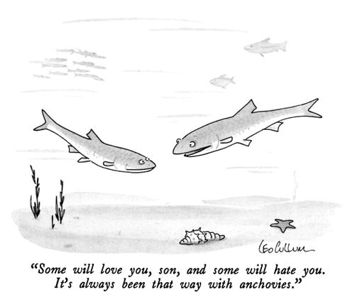 "Some will love you and some will hate you. It's always been that way with anchovies."