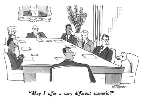 "May I offer a very different scenario?"