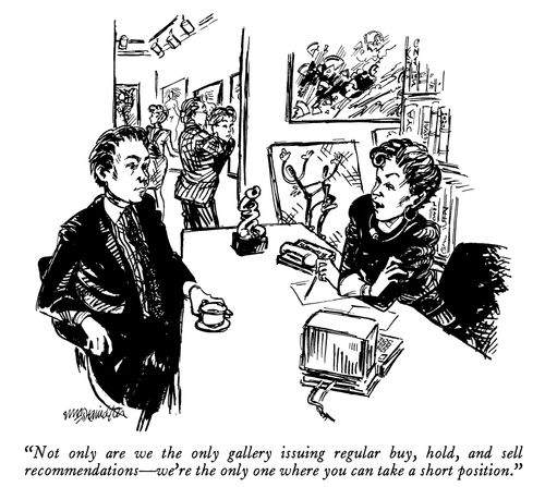 "Not only are we the only gallery issuing regular buy, hold, and sell recommendations - we're the only one where you can take a short position."