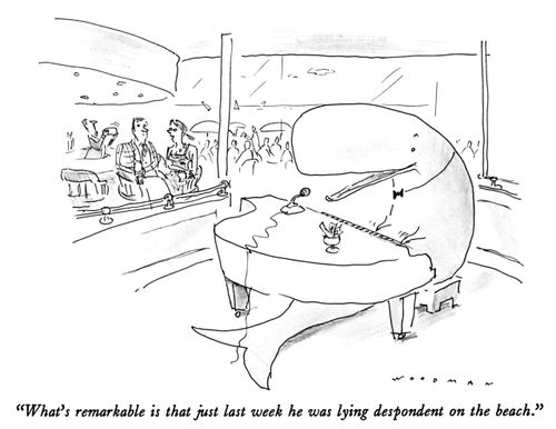 "What's remarkable is that just last week he was lying despondent on the beach."