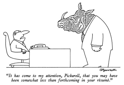 "It has come to my attention that you may have been somewhat less than forthcoming in your résumé."