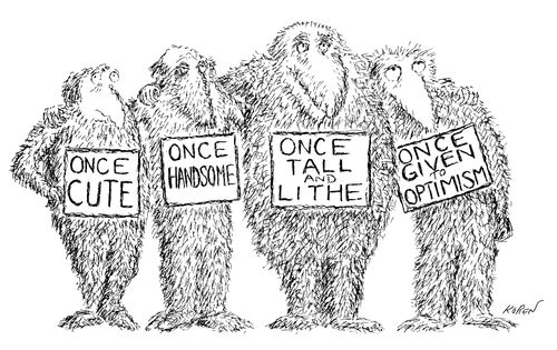 Once Cute, once handsome, once tall and lithe, once given to optimism