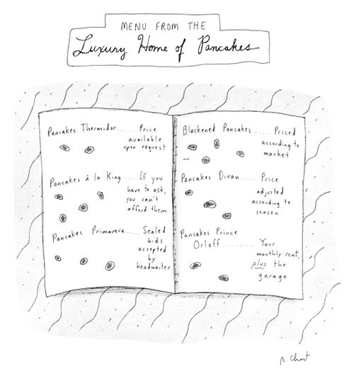 Menu From The Luxury Home of Pancakes