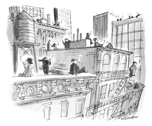Smoking in the city.