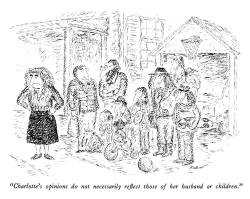 "Charlotte's opinions do not necessarily reflect those of her husband or children."