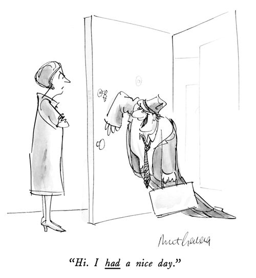"Hi. I had a nice day."