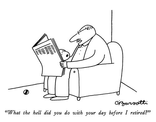 "What the hell did you do with your day before I retired?"
