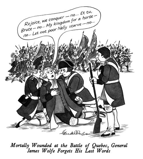 Mortally Wounded at the Battle of Quebec, General James Wolfe Forgets His Last Words