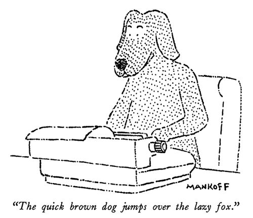 "The quick brown dog jumps over the lazy fox."