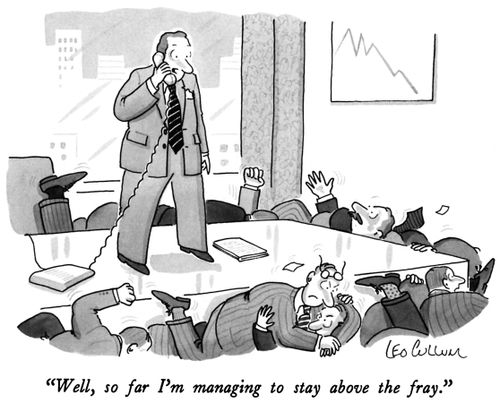 "Well, so far I'm managing to stay above the fray."