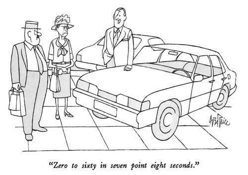 "Zero to sixty in seven point eight seconds."