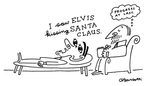 "I saw Elvis kissing Santa Claus."