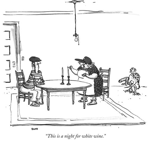 "This is a night for white wine."