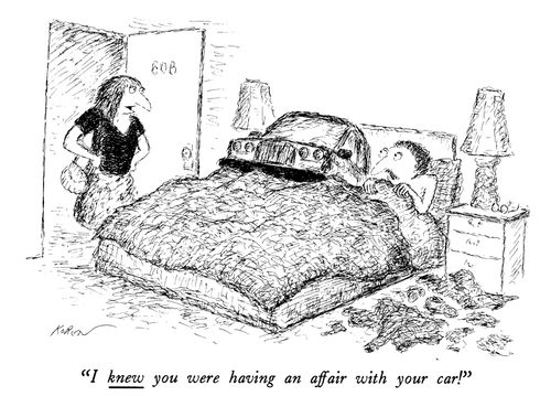 "I knew you were having an affair with your car!"