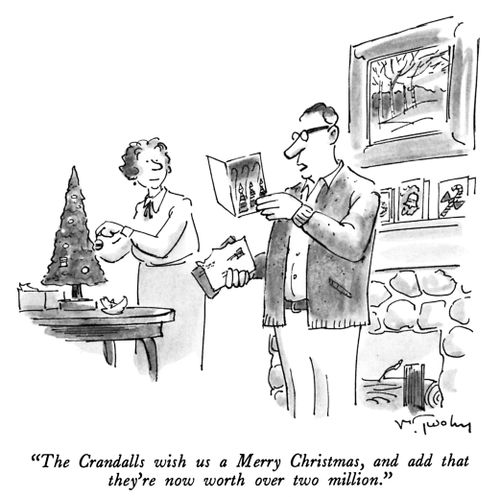 "The Crandalls wish us a Merry Christmas, and add that they're now worth over two million."