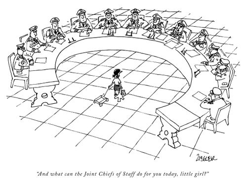 "And what can the Joint Chiefs of Staff do for you today, little girl?"