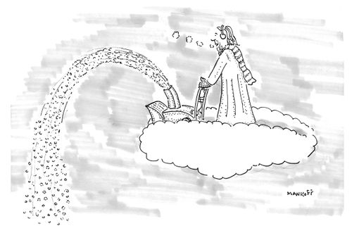 Jesus snowblows a cloud.